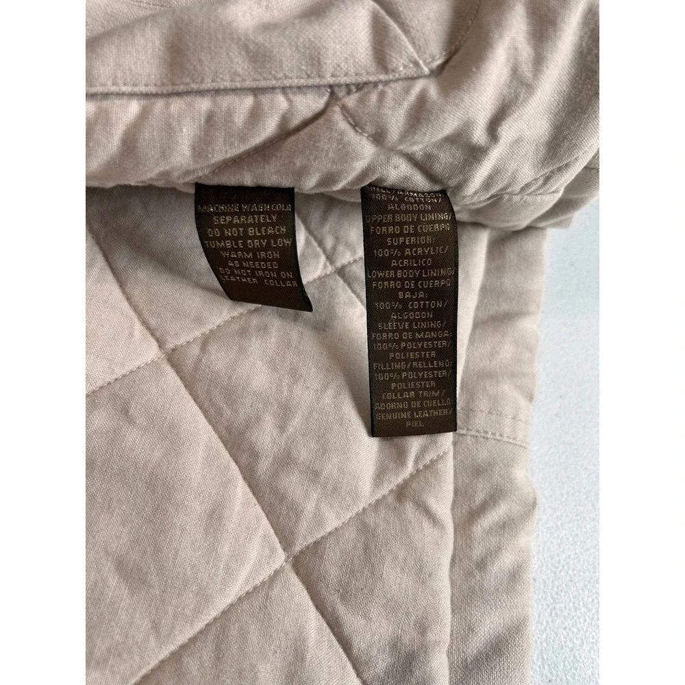 Vintage St. Johns Bay Field Jacket Tan Canvas‎ Corduroy Collar Plaid Lined Large